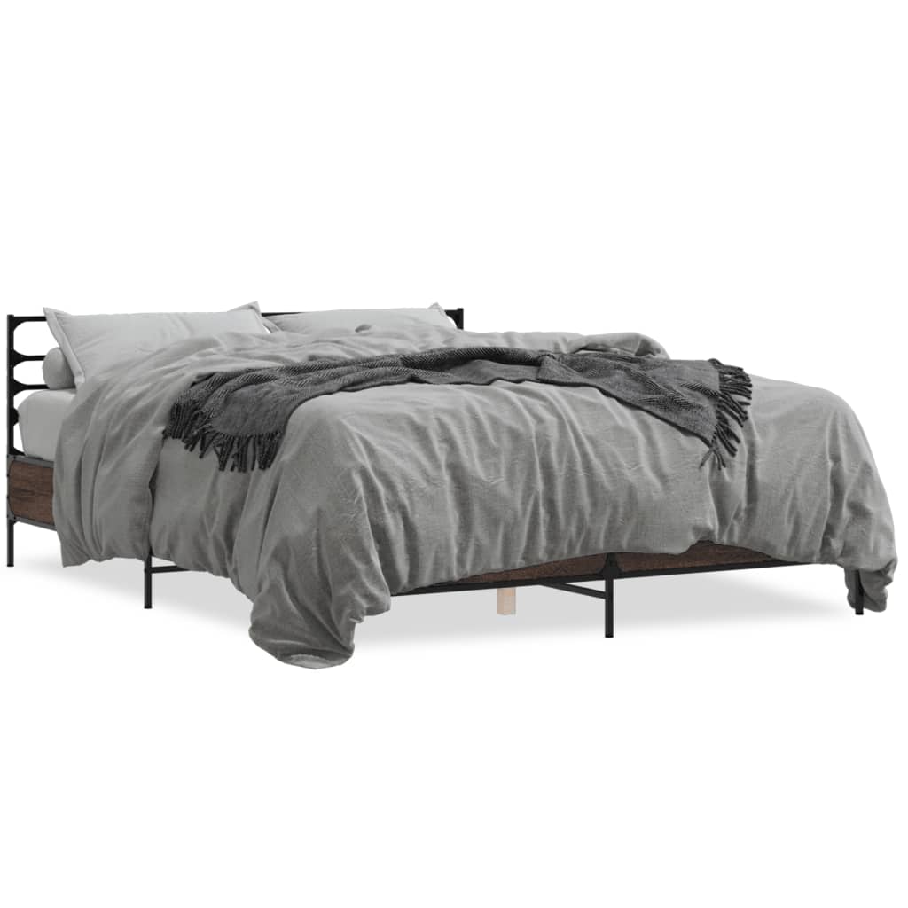 vidaXL Bed Frame without Mattress Brown Oak 160x200 cm