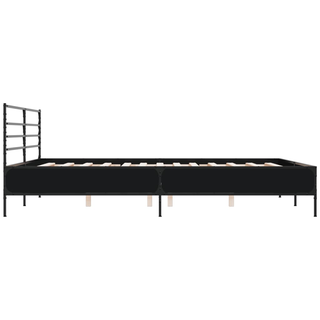 vidaXL Bed Frame without Mattress Black 180x200 cm Super King