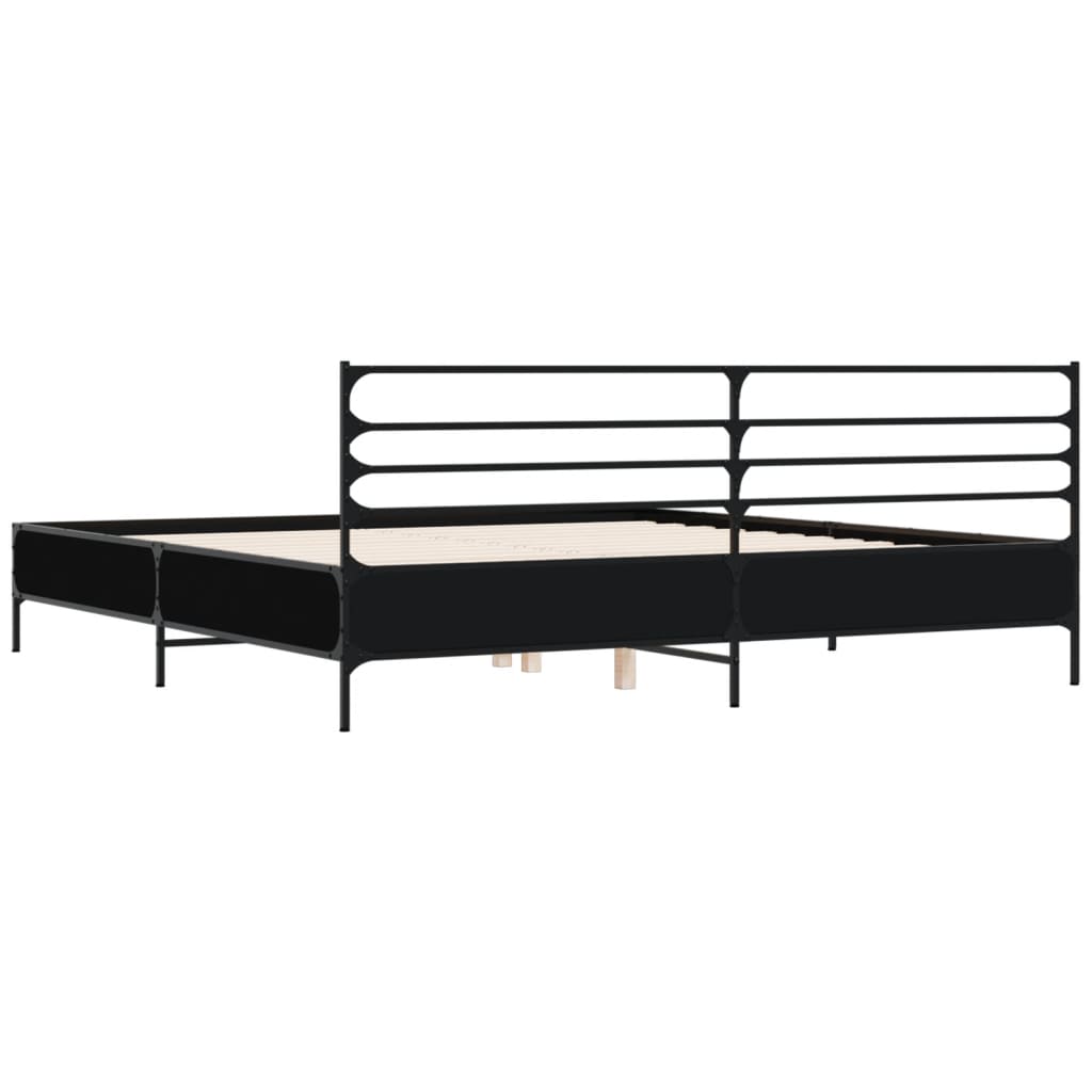 vidaXL Bed Frame without Mattress Black 180x200 cm Super King