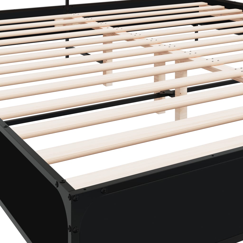 vidaXL Bed Frame without Mattress Black 180x200 cm Super King