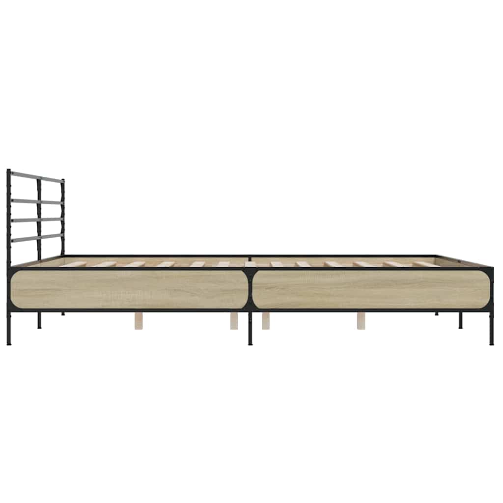 Bed Frame without Mattress Sonoma Oak 180x200 cm Super King