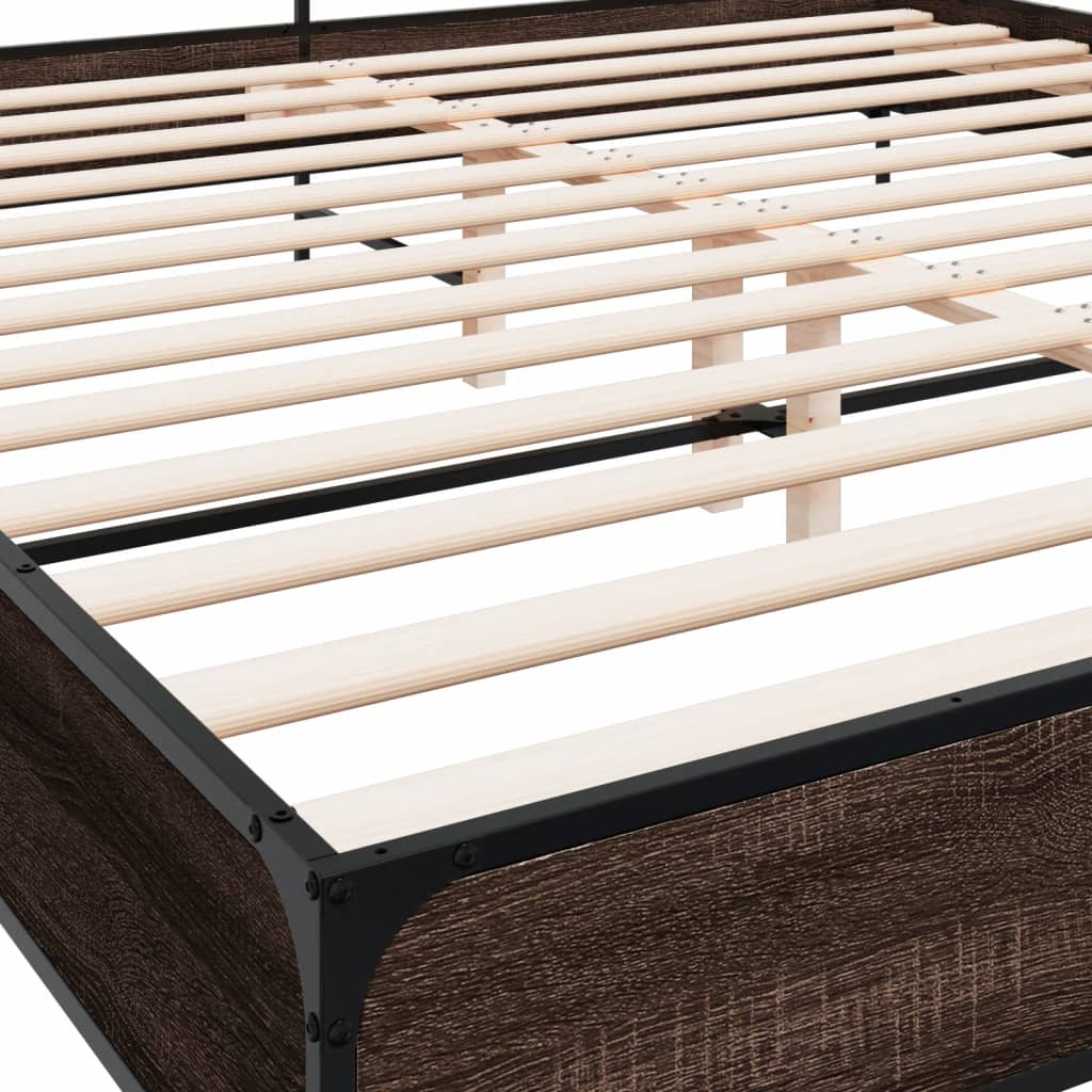 vidaXL Bed Frame without Mattress Brown Oak 180x200 cm Super King