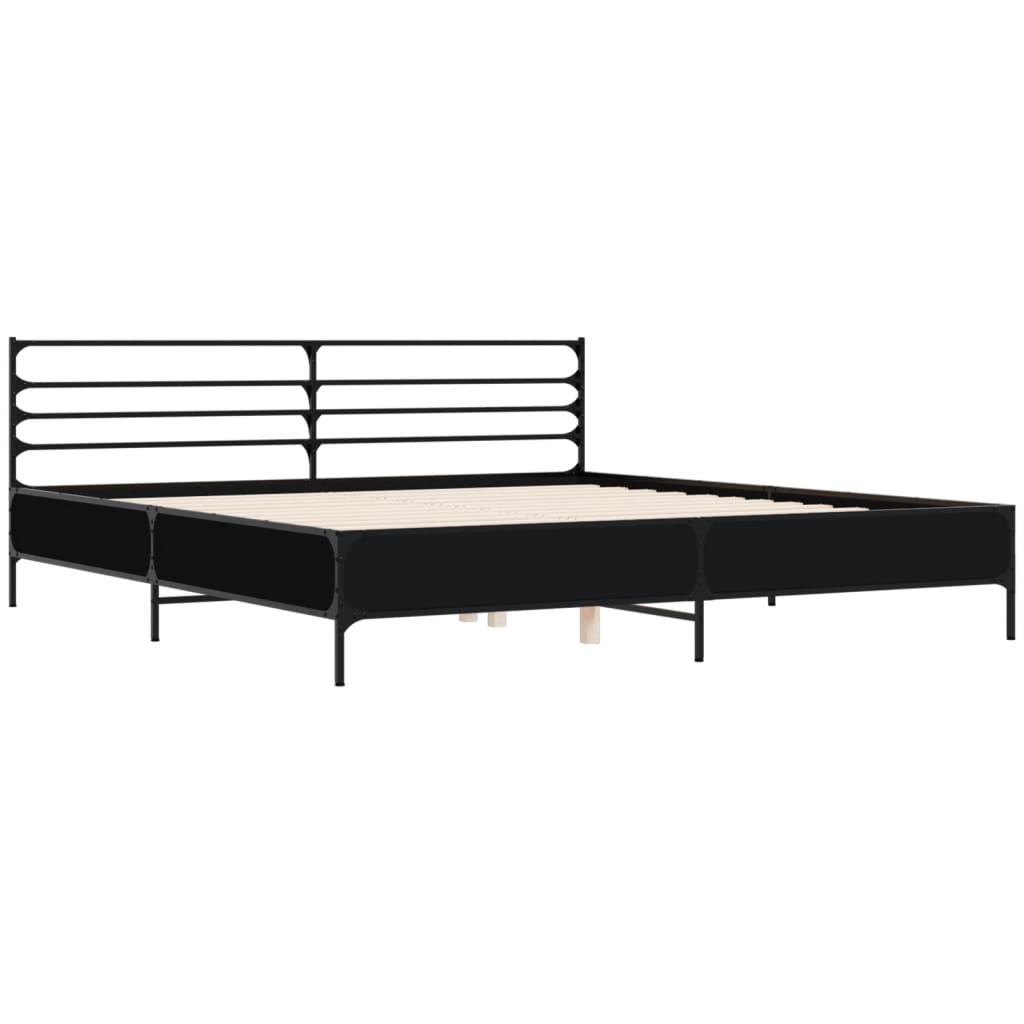 vidaXL Bed Frame without Mattress Black 200x200 cm