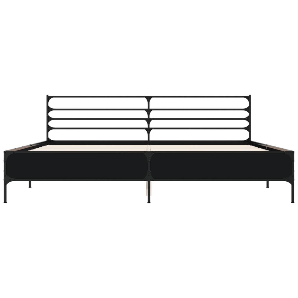 vidaXL Bed Frame without Mattress Black 200x200 cm