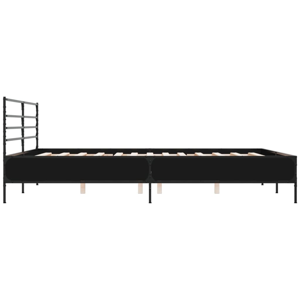 vidaXL Bed Frame without Mattress Black 200x200 cm