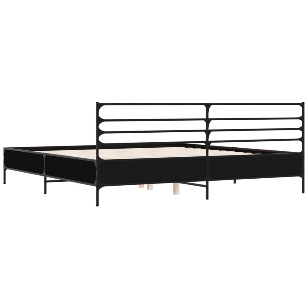 vidaXL Bed Frame without Mattress Black 200x200 cm