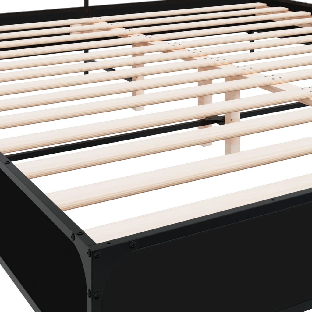 vidaXL Bed Frame without Mattress Black 200x200 cm