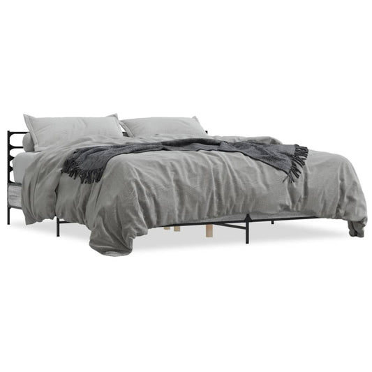 vidaXL Bed Frame without Mattress Grey Sonoma 200x200 cm