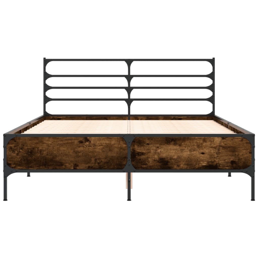 vidaXL Bed Frame without Mattress Smoked Oak 120x190 cm Small Double