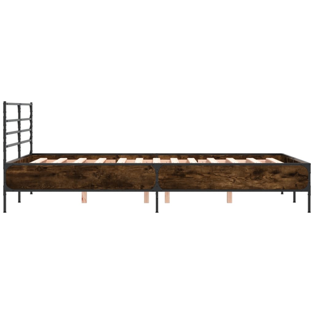 vidaXL Bed Frame without Mattress Smoked Oak 120x190 cm Small Double