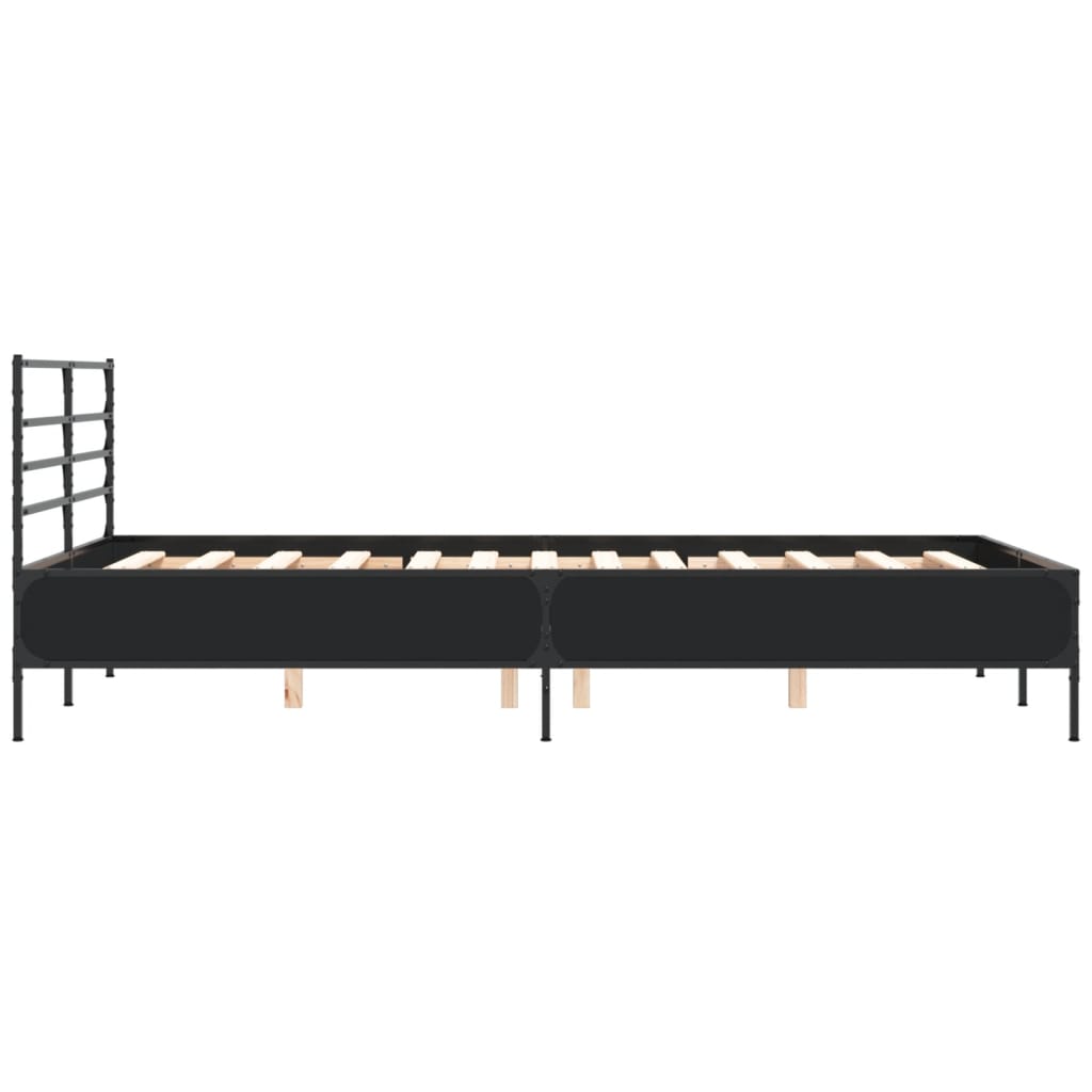 Bed Frame without Mattress Black 135x190 cm Double