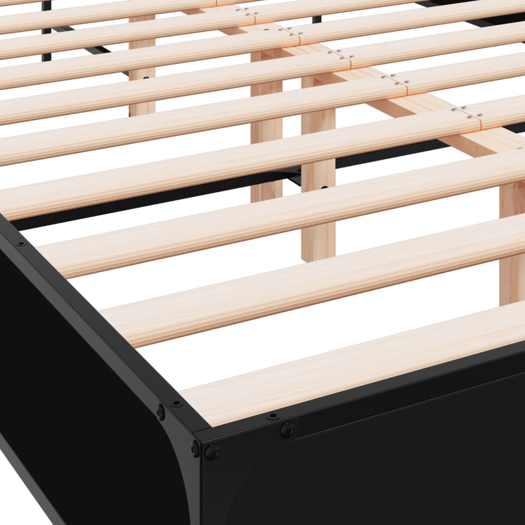 Bed Frame without Mattress Black 135x190 cm Double