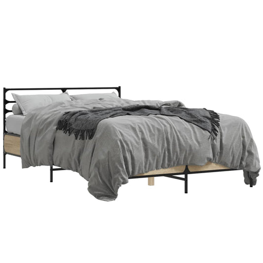 vidaXL Bed Frame without Mattress Sonoma Oak 135x190 cm Double