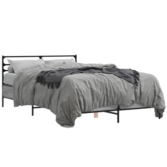 vidaXL Bed Frame without Mattress Grey Sonoma 135x190 cm Double