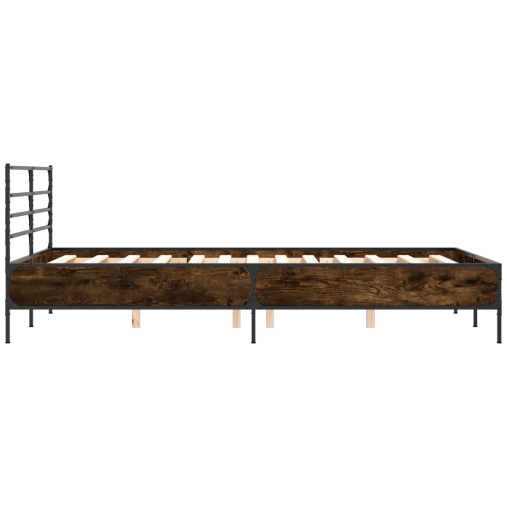 vidaXL Bed Frame without Mattress Brown Oak 135x190 cm Double