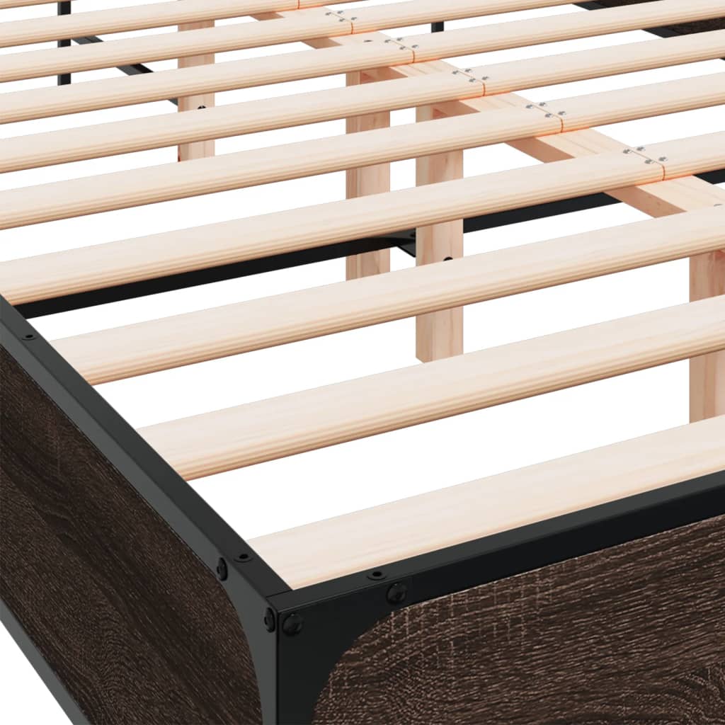 vidaXL Bed Frame without Mattress Brown Oak 135x190 cm Double