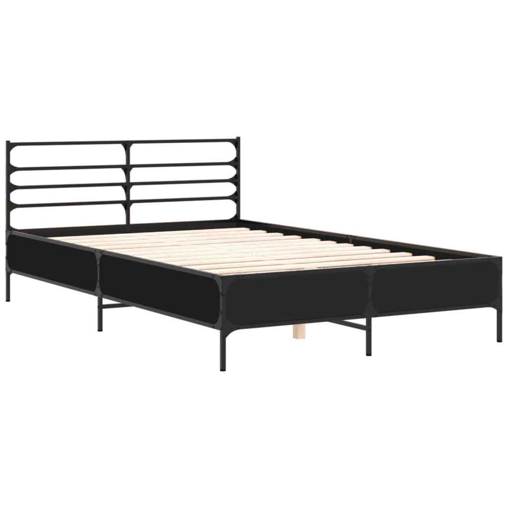 vidaXL Bed Frame without Mattress Black 140x190 cm