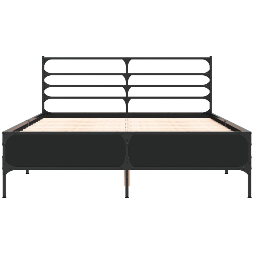 vidaXL Bed Frame without Mattress Black 140x190 cm