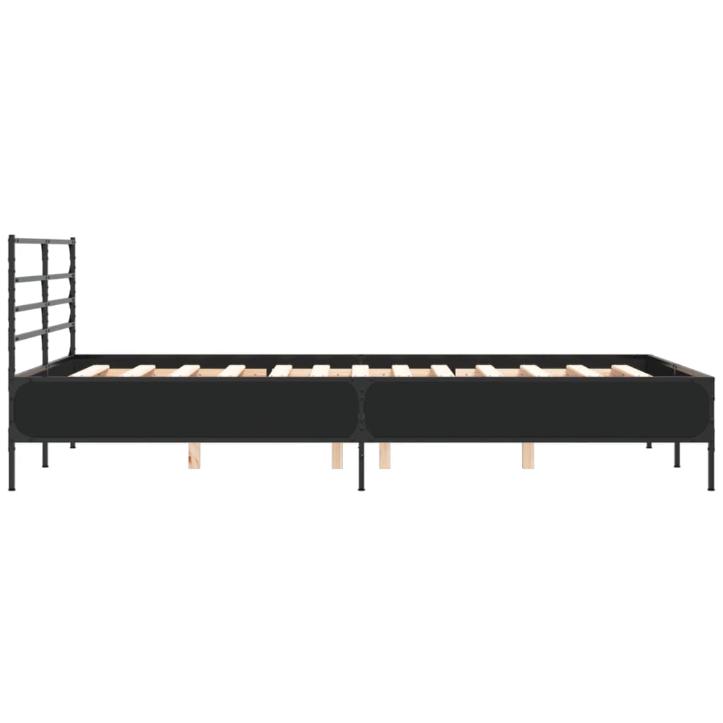 vidaXL Bed Frame without Mattress Black 140x190 cm