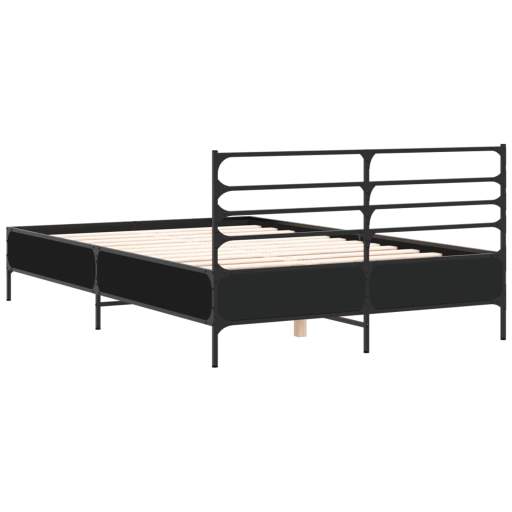 vidaXL Bed Frame without Mattress Black 140x190 cm