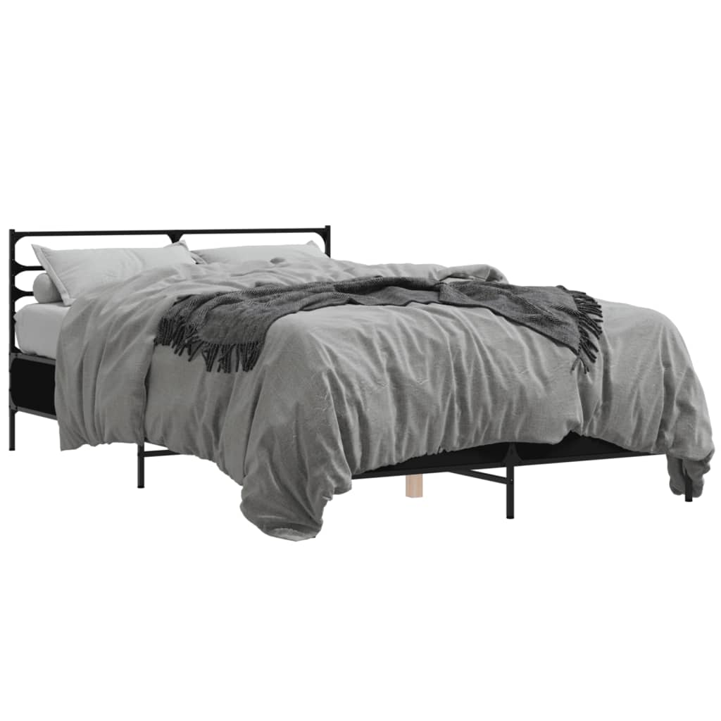 vidaXL Bed Frame without Mattress Black 140x190 cm