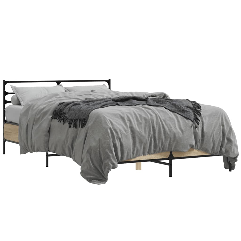 Bed Frame without Mattress Sonoma Oak 140x190 cm