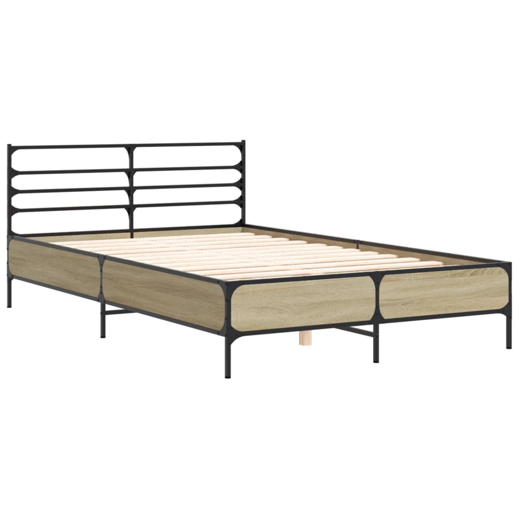 Bed Frame without Mattress Sonoma Oak 140x190 cm