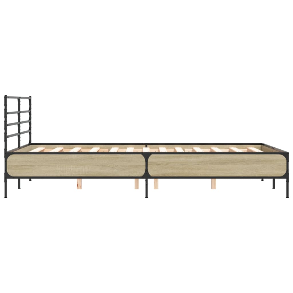 Bed Frame without Mattress Sonoma Oak 140x190 cm