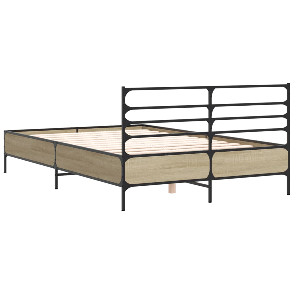 Bed Frame without Mattress Sonoma Oak 140x190 cm