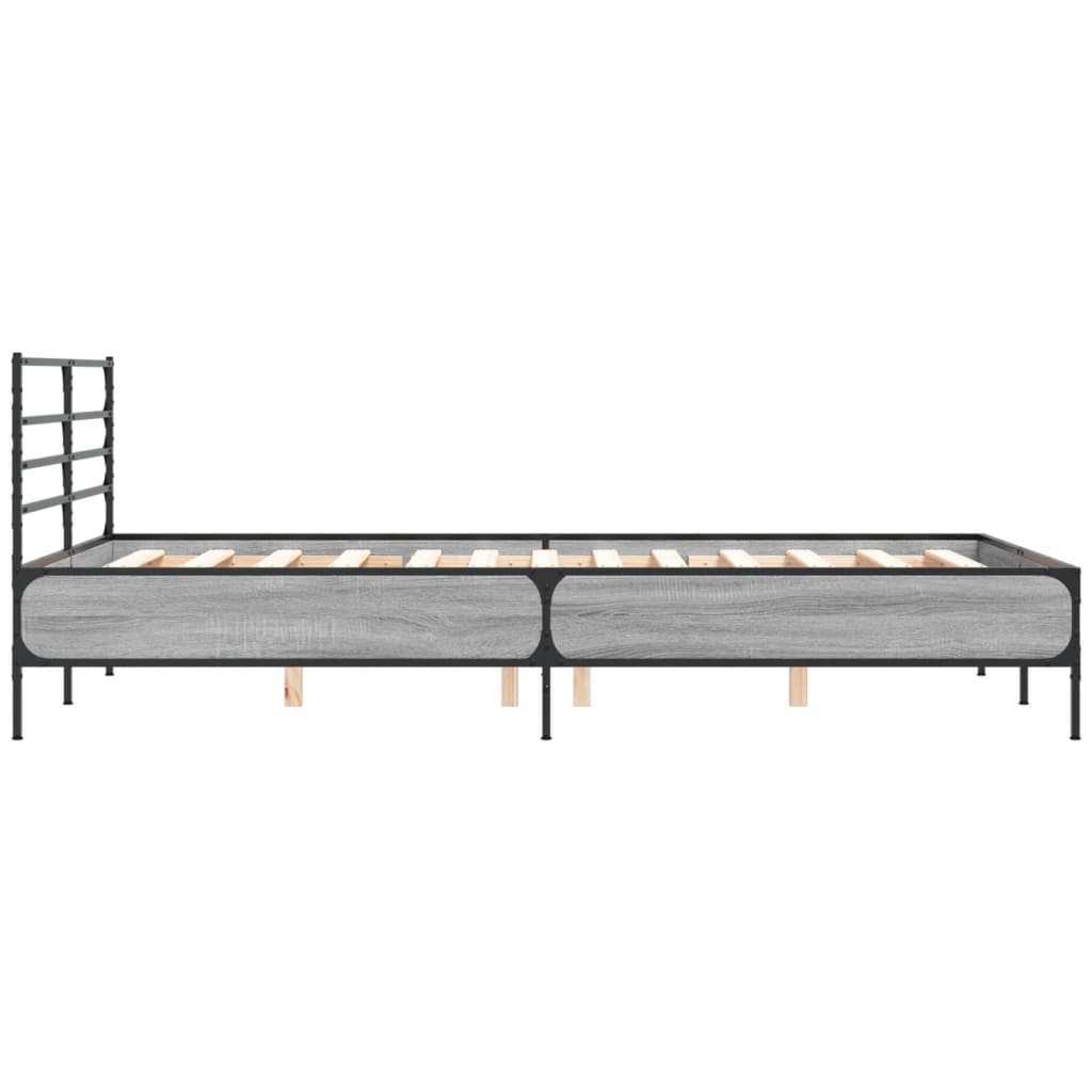 vidaXL Bed Frame without Mattress Grey Sonoma 140x190 cm