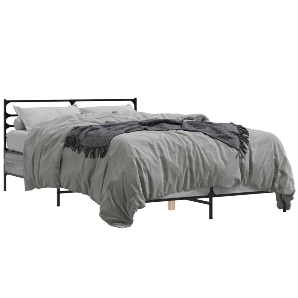 vidaXL Bed Frame without Mattress Grey Sonoma 140x190 cm