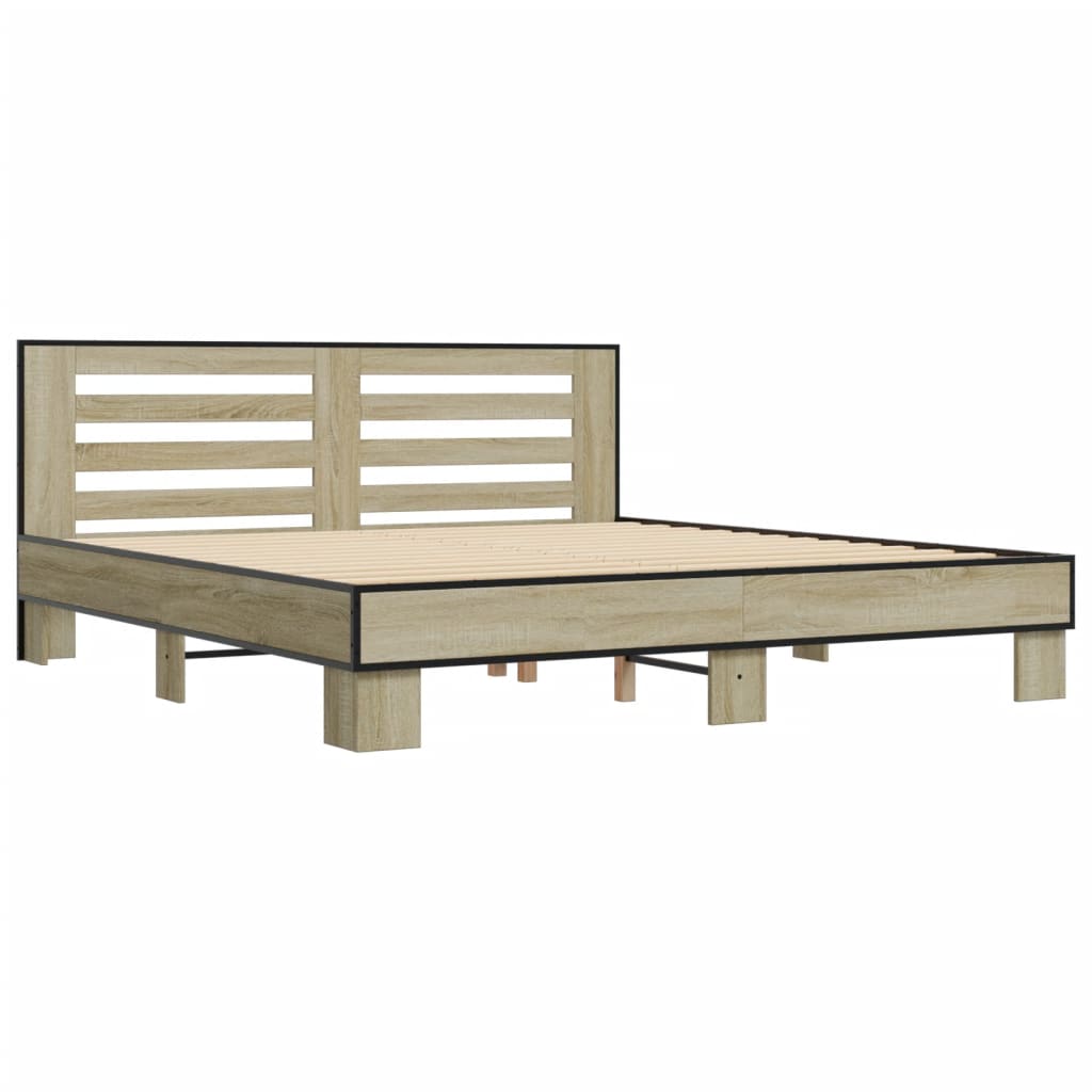 vidaXL Bed Frame without Mattress Sonoma Oak 200x200 cm