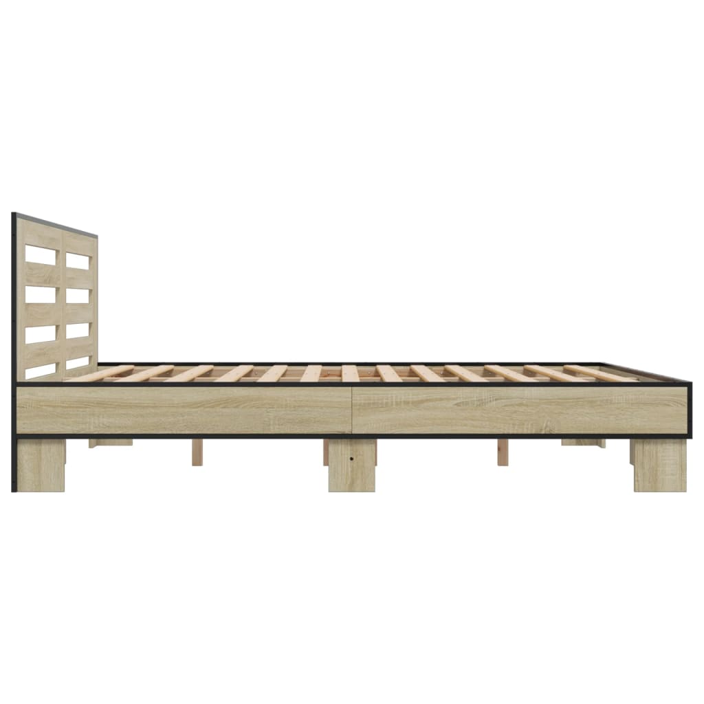 vidaXL Bed Frame without Mattress Sonoma Oak 200x200 cm