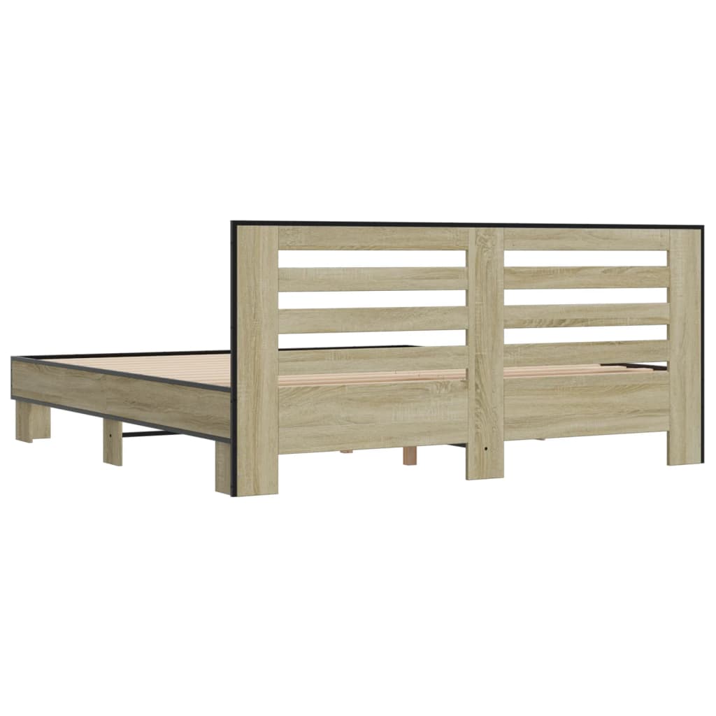 vidaXL Bed Frame without Mattress Sonoma Oak 200x200 cm