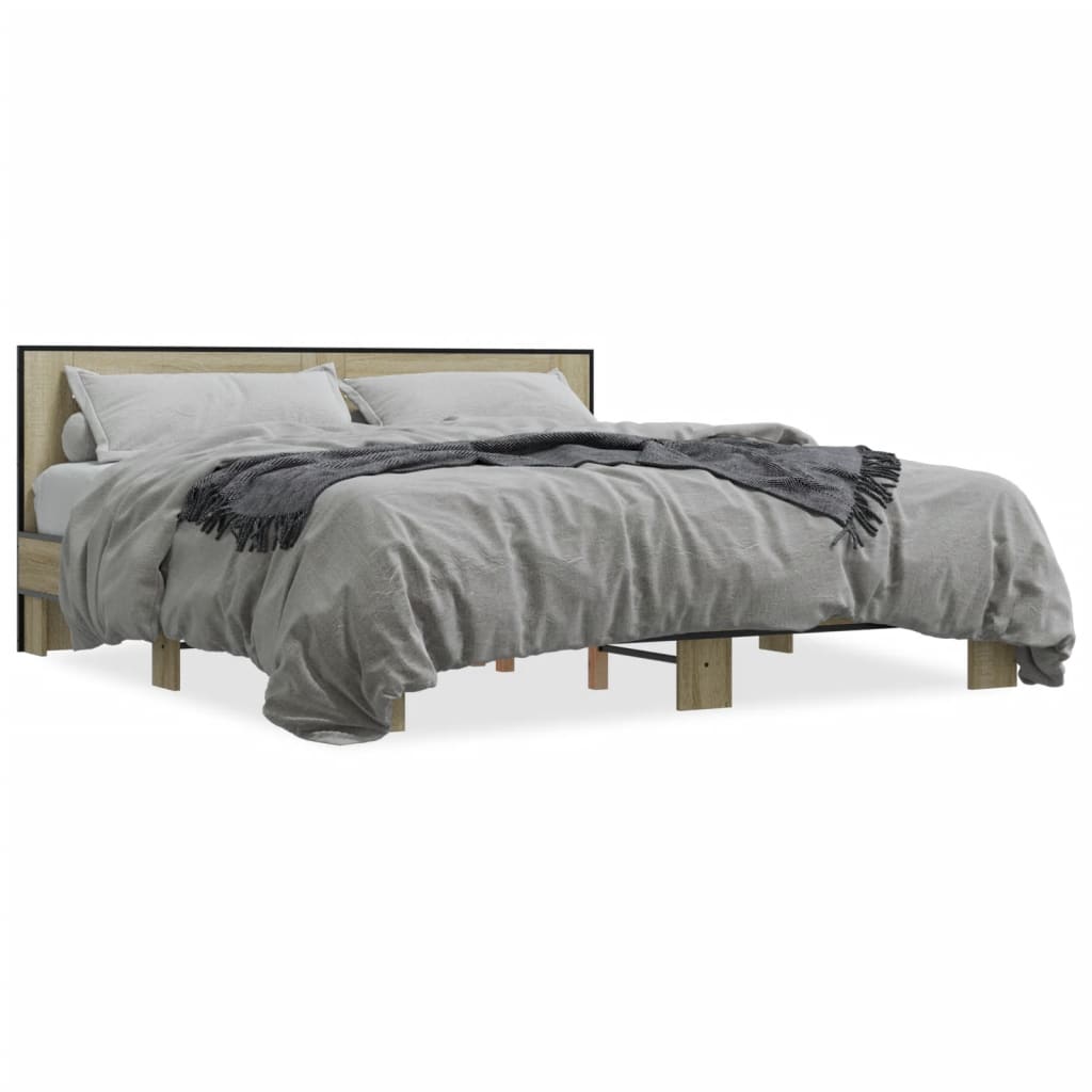 vidaXL Bed Frame without Mattress Sonoma Oak 200x200 cm