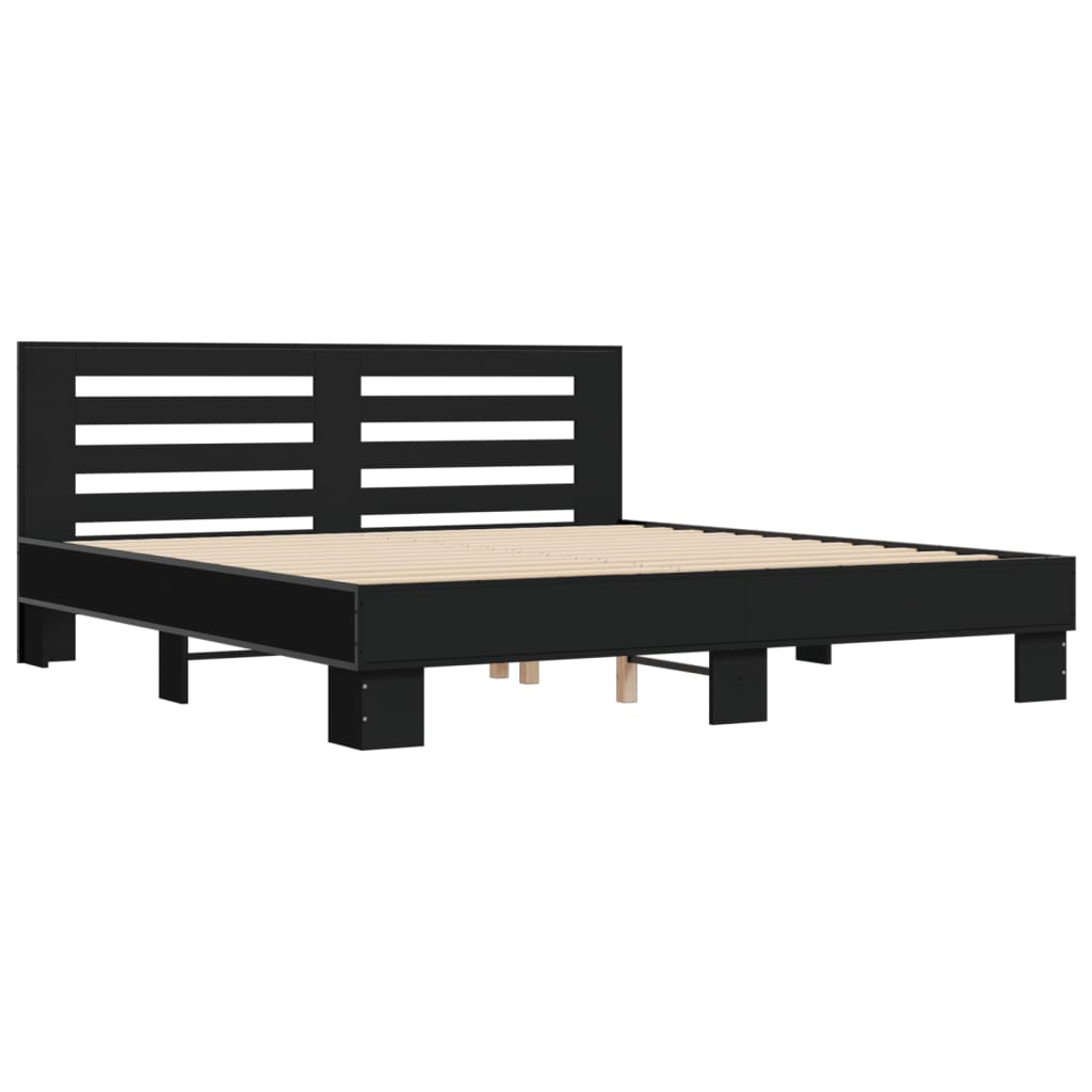 Bed Frame without Mattress Black 180x200 cm Super King
