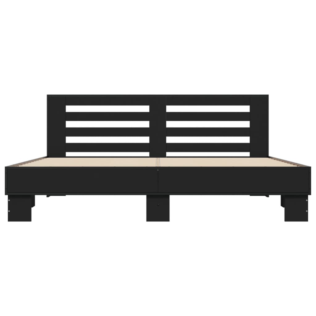 Bed Frame without Mattress Black 180x200 cm Super King