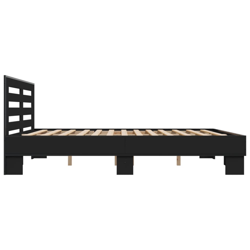Bed Frame without Mattress Black 180x200 cm Super King