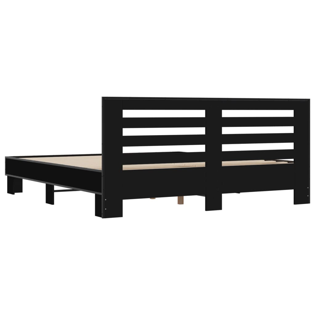 Bed Frame without Mattress Black 180x200 cm Super King