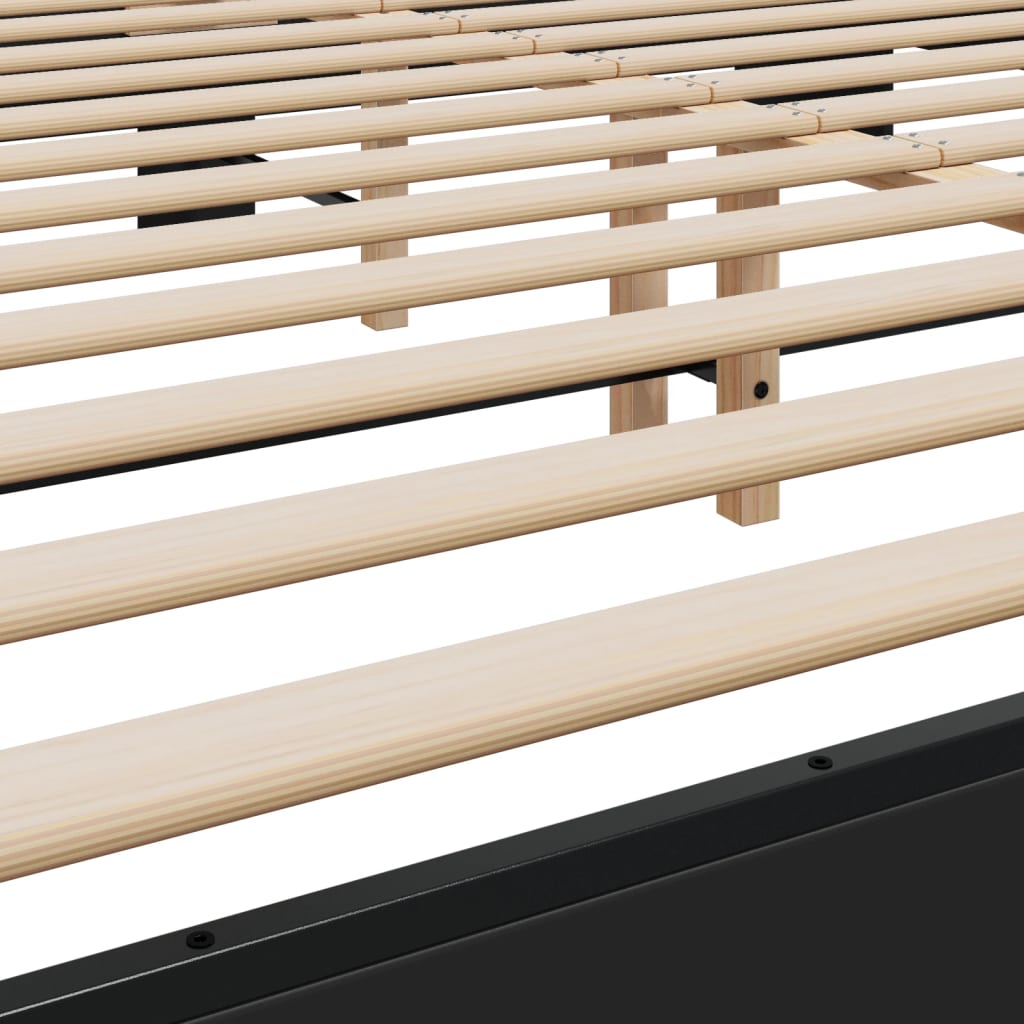 Bed Frame without Mattress Black 180x200 cm Super King