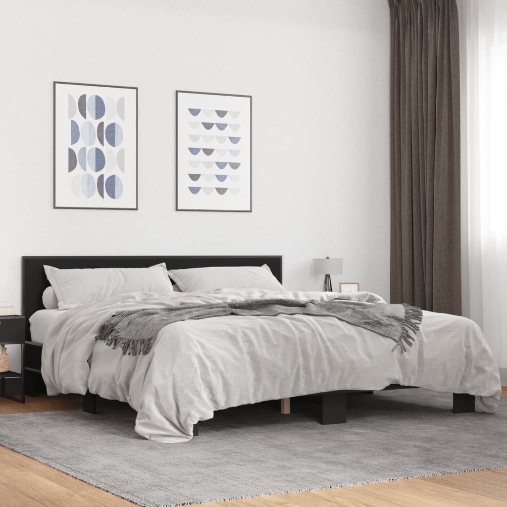 Bed Frame without Mattress Black 180x200 cm Super King