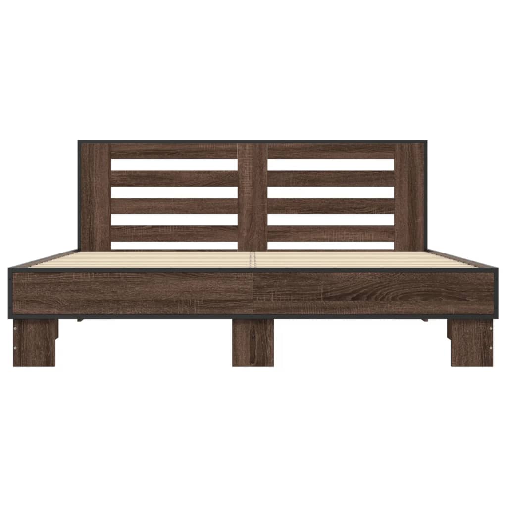 vidaXL Bed Frame without Mattress Brown Oak 160x200 cm