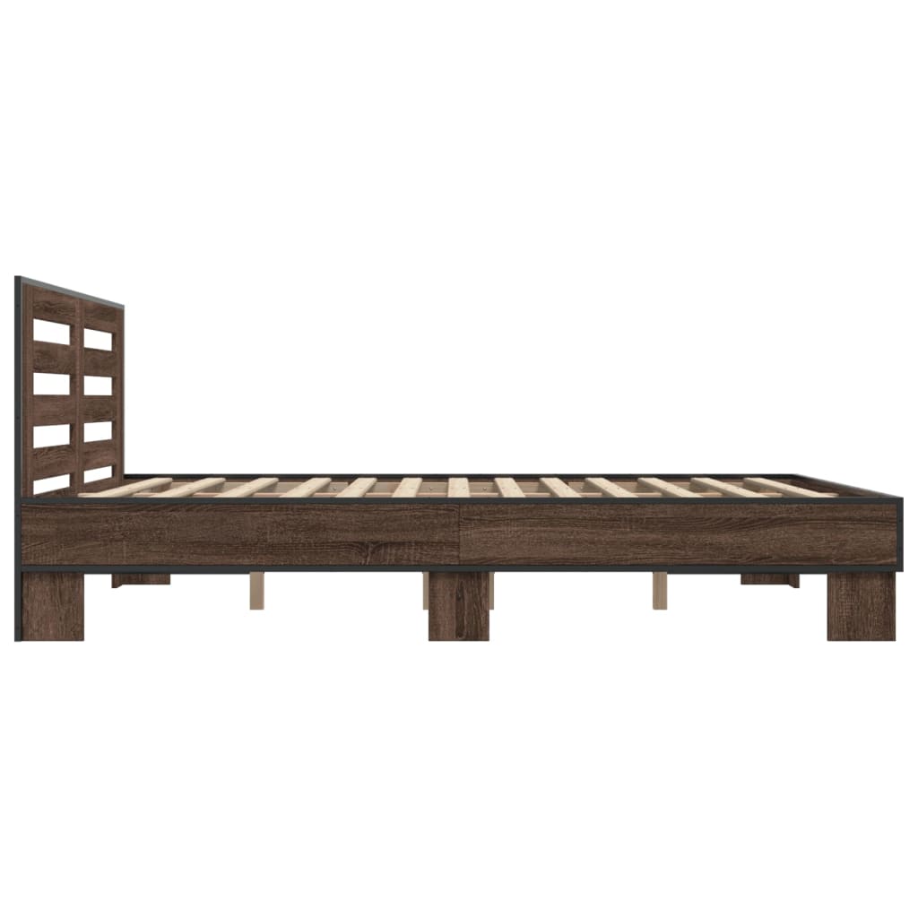 vidaXL Bed Frame without Mattress Brown Oak 160x200 cm