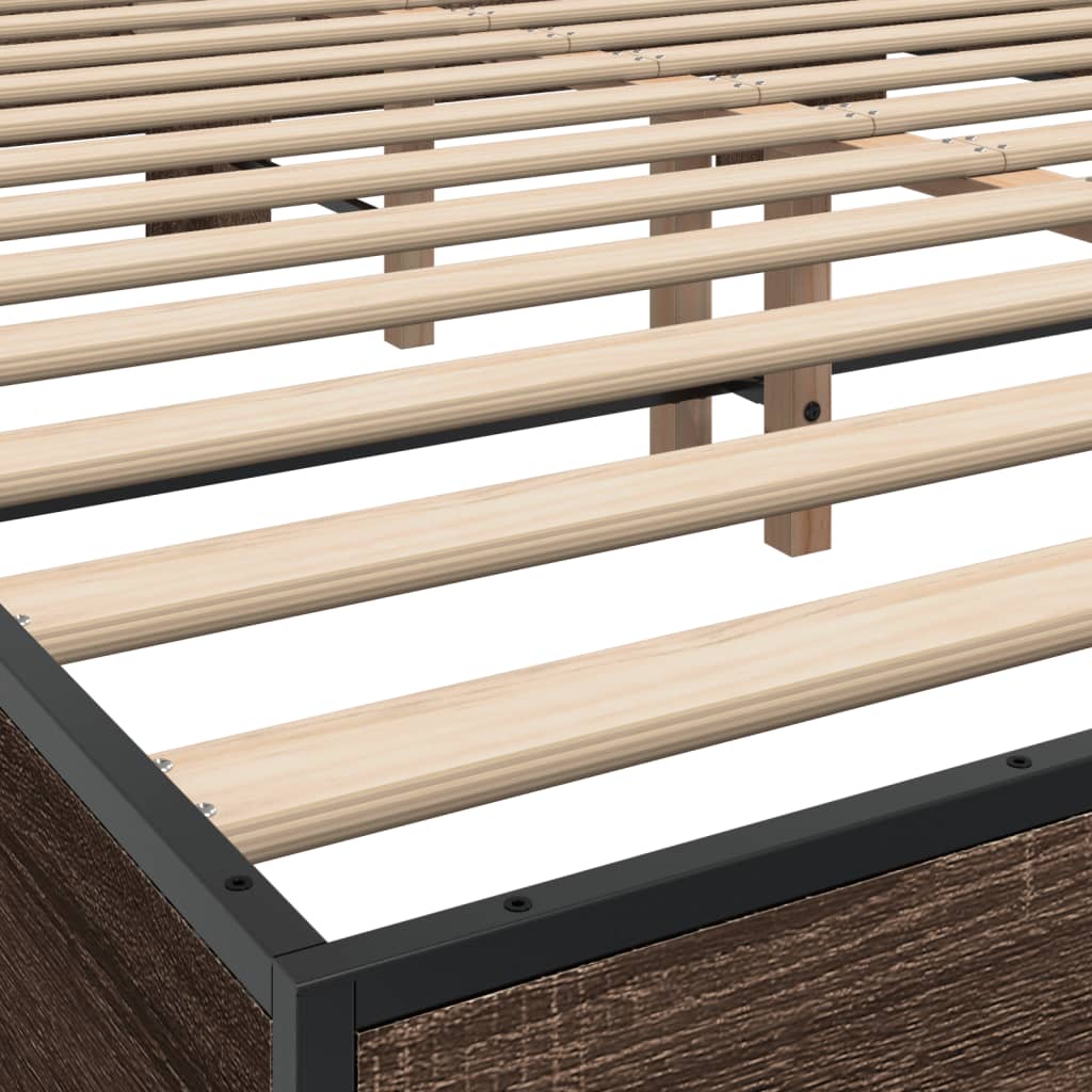 vidaXL Bed Frame without Mattress Brown Oak 160x200 cm