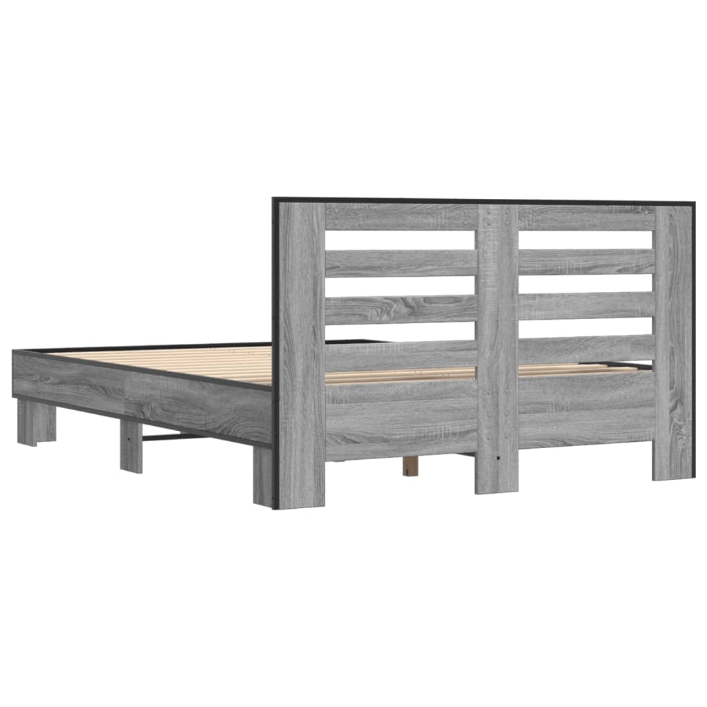 vidaXL Bed Frame without Mattress Grey Sonoma 140x200 cm