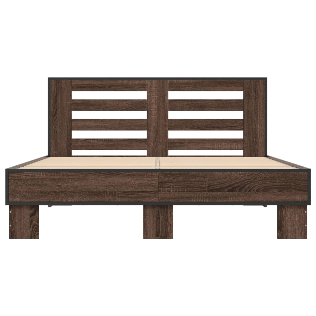 vidaXL Bed Frame without Mattress Brown Oak 120x200 cm