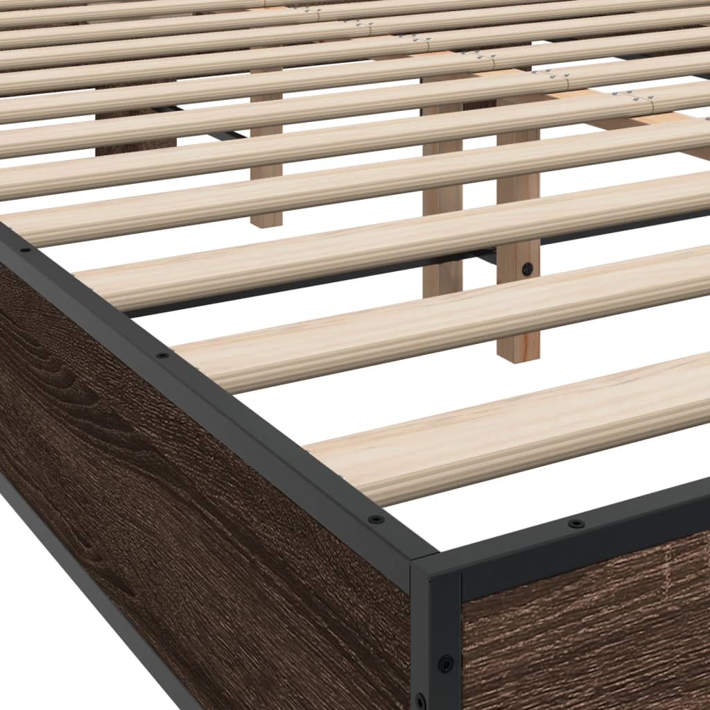 vidaXL Bed Frame without Mattress Brown Oak 120x200 cm