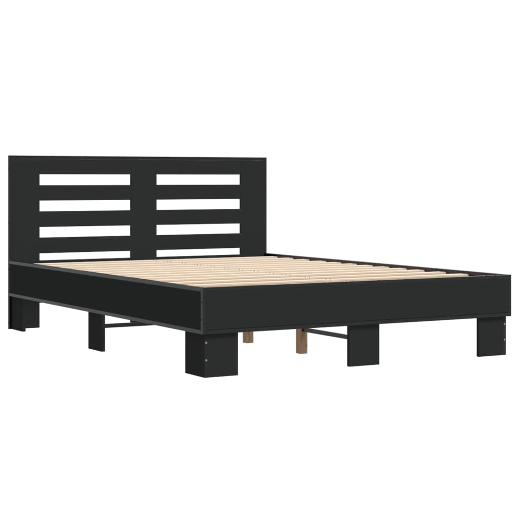 vidaXL Bed Frame without Mattress Black 135x190 cm Double