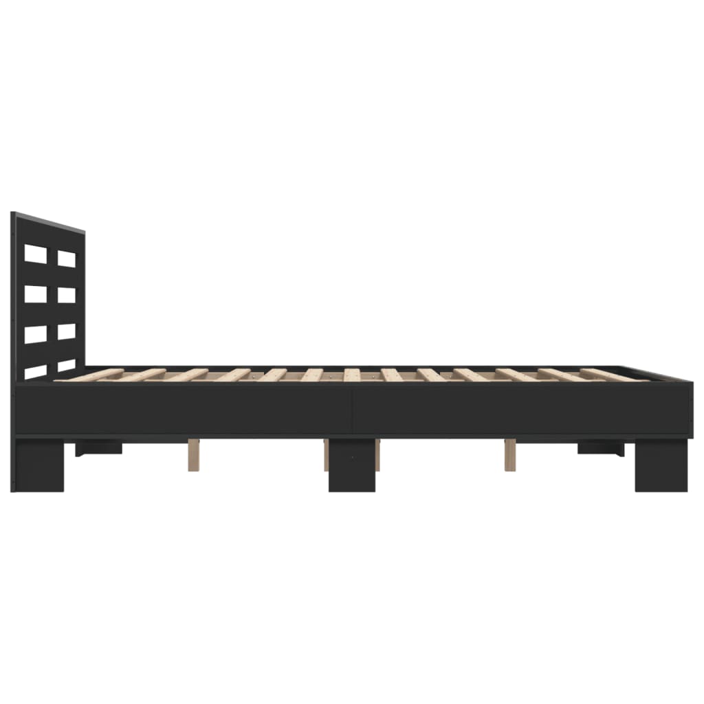 vidaXL Bed Frame without Mattress Black 135x190 cm Double