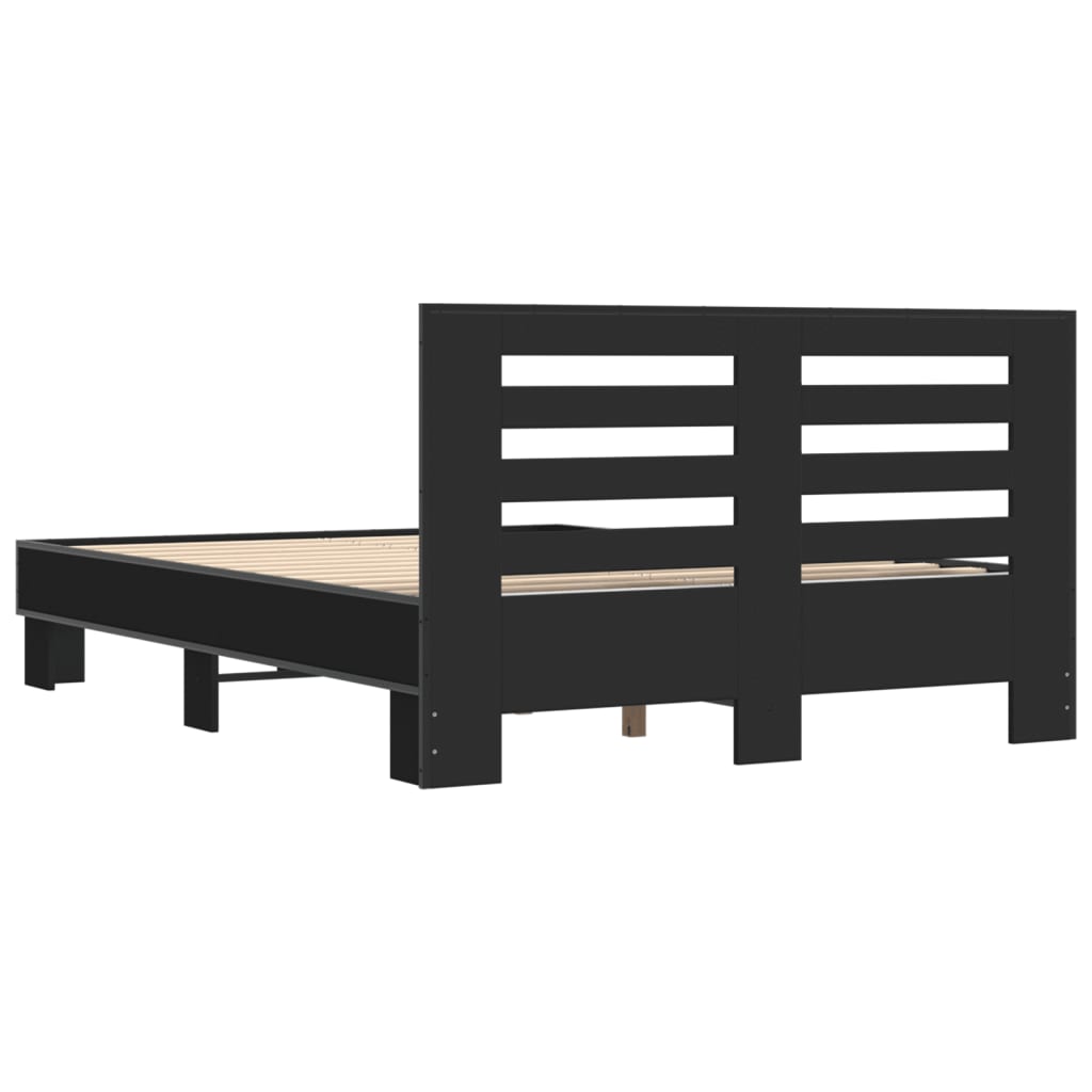 vidaXL Bed Frame without Mattress Black 135x190 cm Double